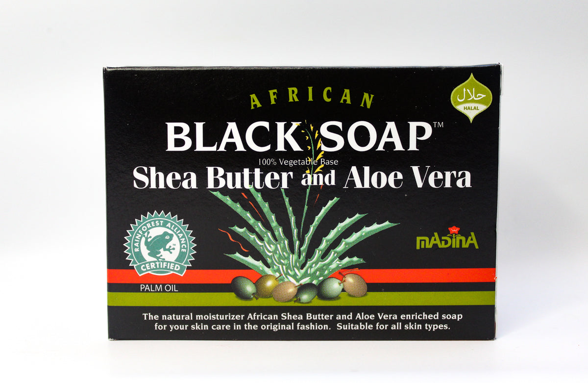 shea aloe butter Madina Shea Butter & Aloe Vera Black Soap, 3.5oz