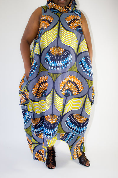 Blue, Orange & Yellow Jumpsuit