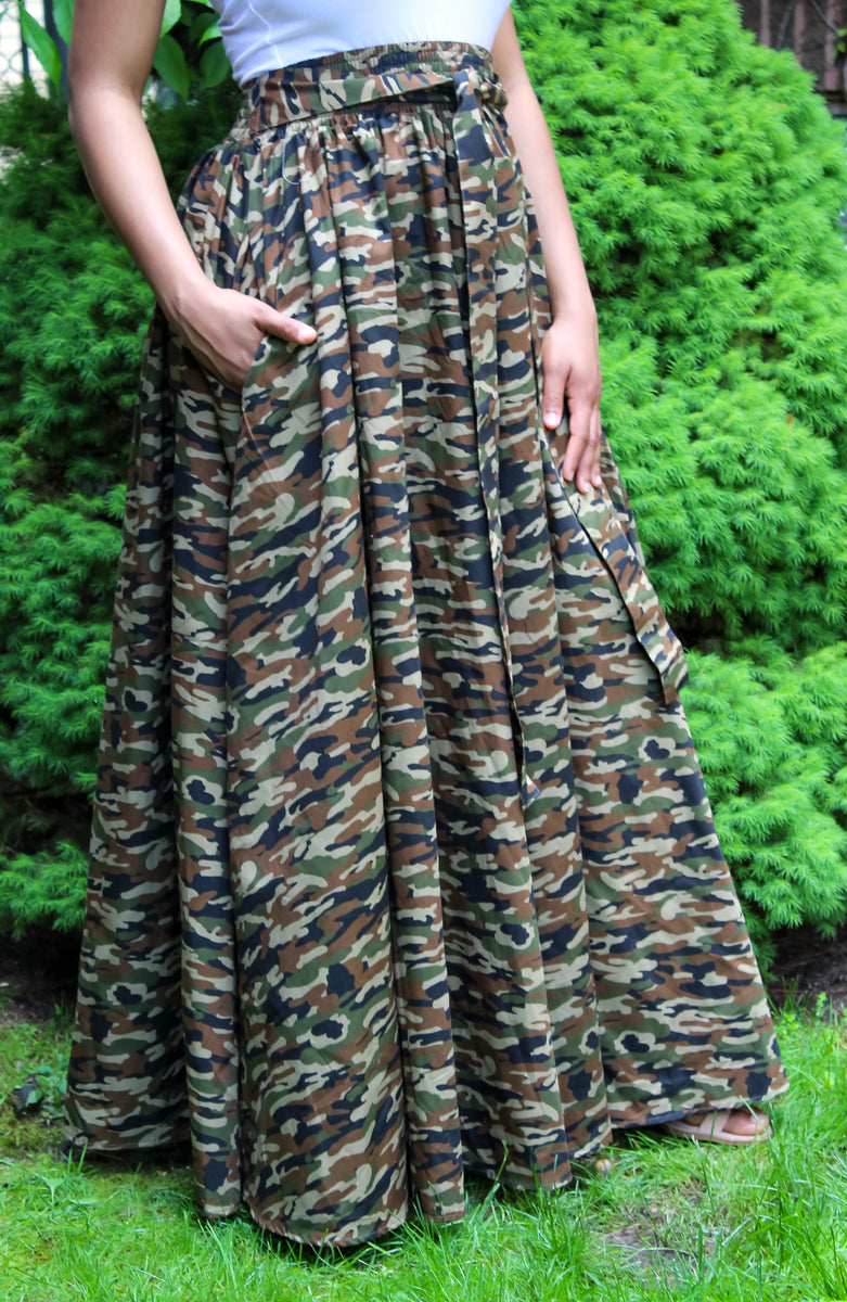 Camo flowy skirt online