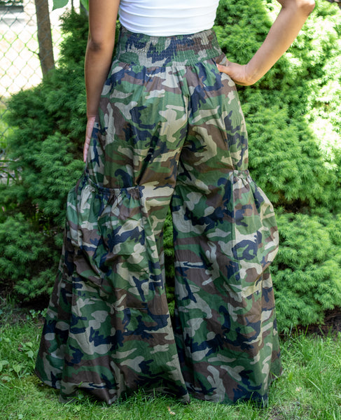 Wide Leg Camo Pants