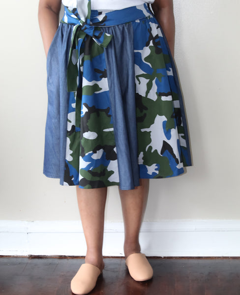 Blue Camo Skirt