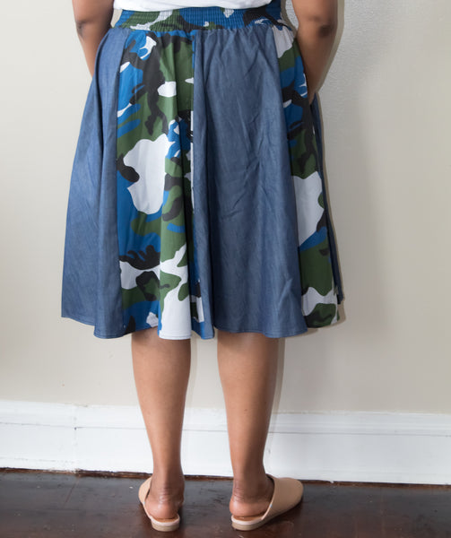 Blue Camo Skirt