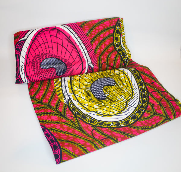Fuchsia & Gold Ankara Fabric