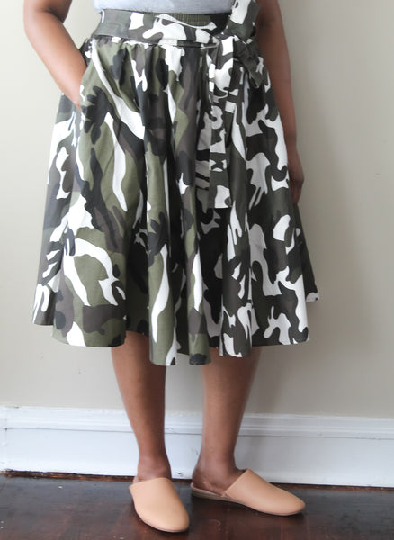 White & Grey Camo Skirt