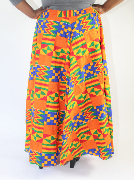 Kente Print Maxi Skirt