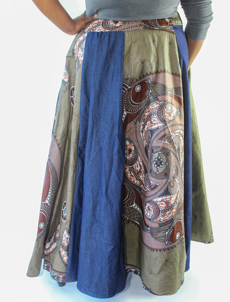 Olive & Denim Maxi Skirt