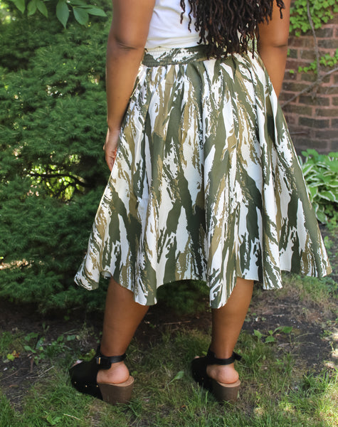 Olive & White Skirt