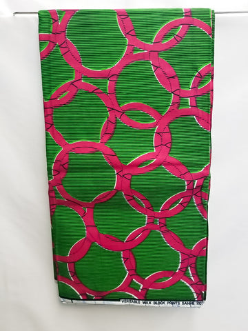 Deep Green & Fuchsia Fabric