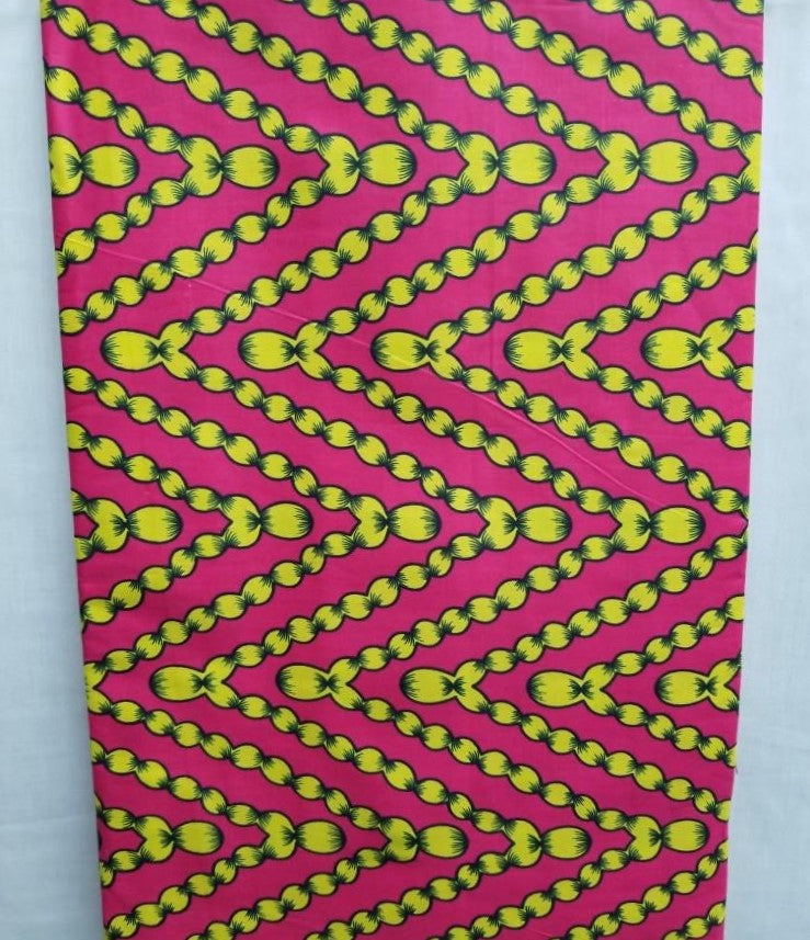 Pink & Yellow African Print Fabric