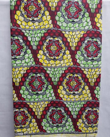 Red, Yellow, & Green African Print Fabric