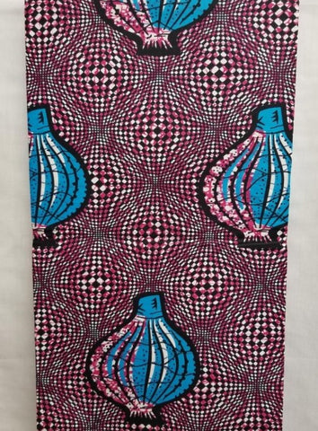 Pink & Blue African Print Fabric