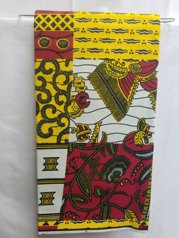 Red & Yellow African Print Fabric (#AP002)