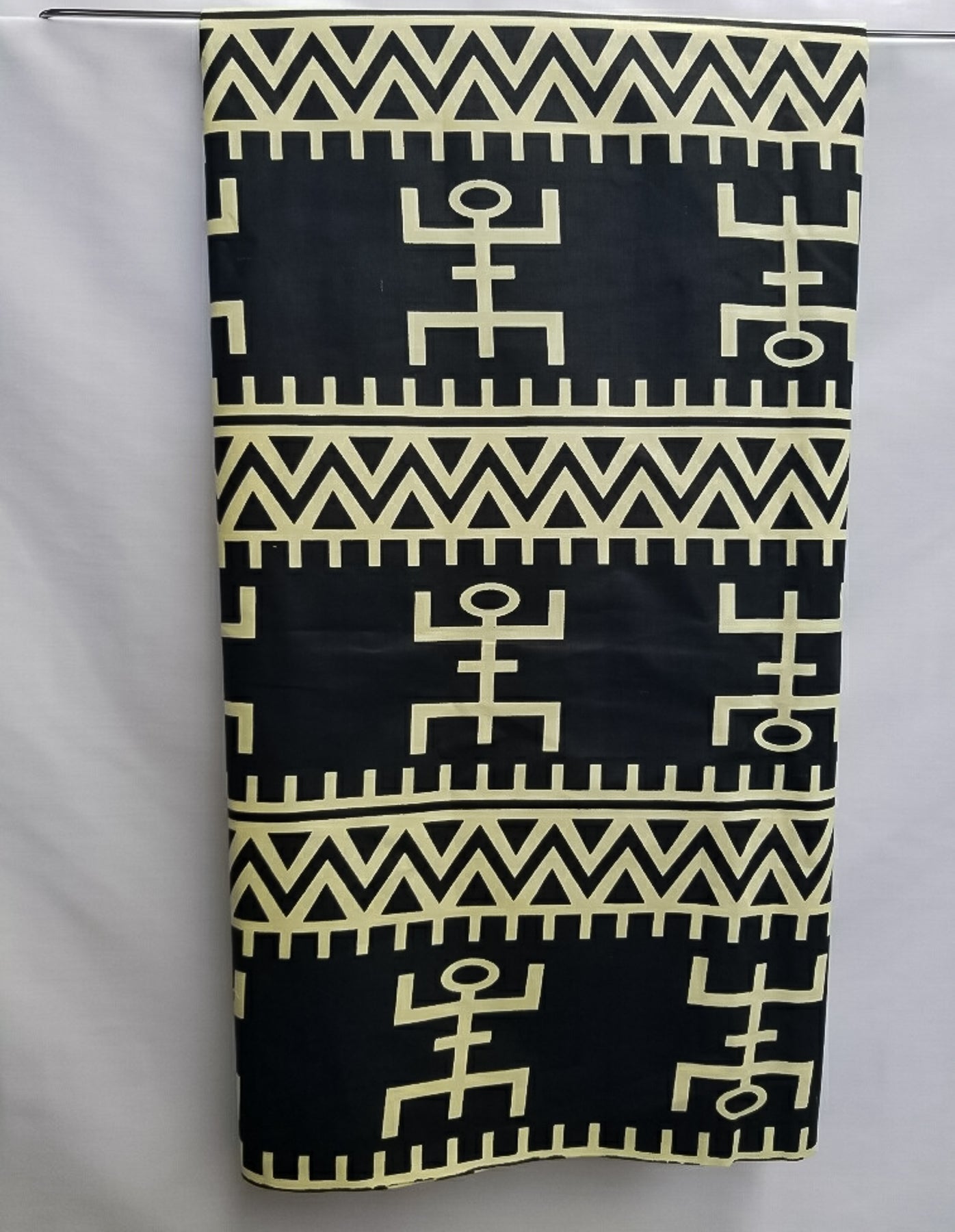 Black with Cream Design Fabric