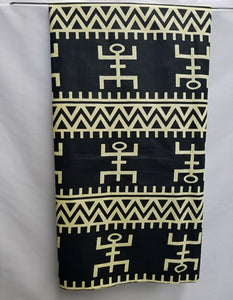 Black with Cream Design Fabric