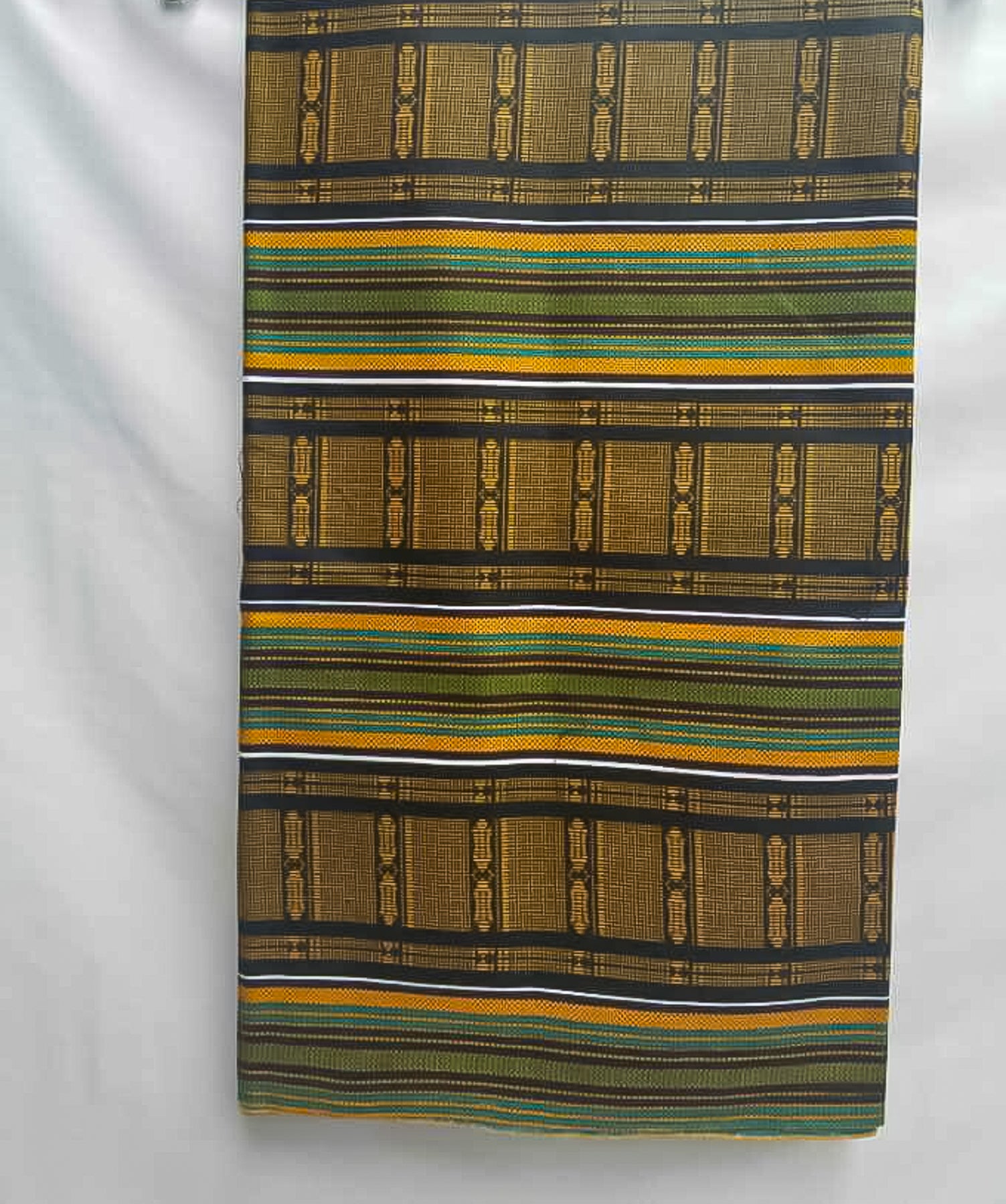 Gold, Green & Black Fabric