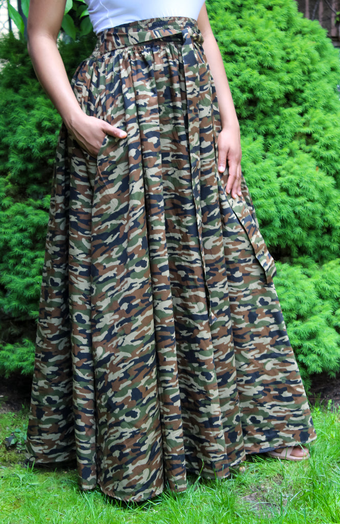 Camo print outlet long skirt