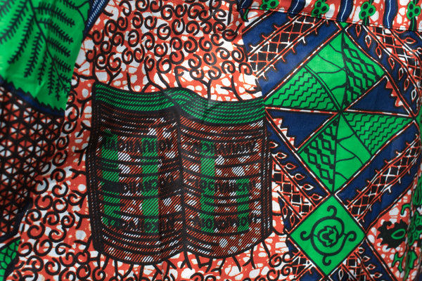 Orange, Green,  Blue African Print Pants