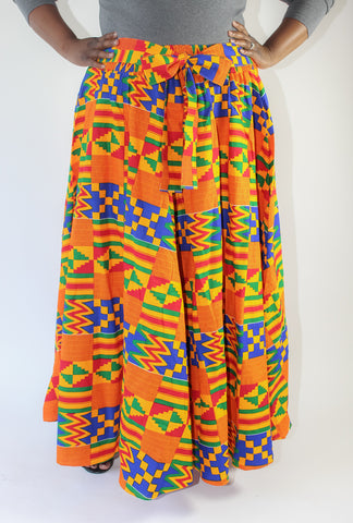 Kente Print Maxi Skirt