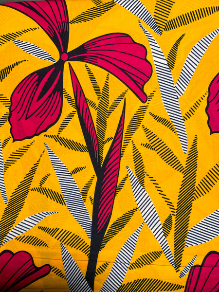 Marigold & Fuchsia Floral Fabric