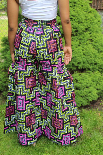 Orchid & Lime African Print Pants