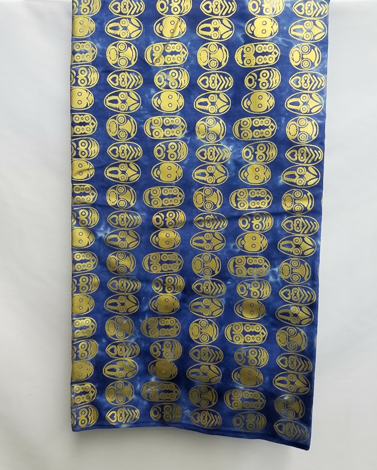 Royal Blue & Gold Mask Fabric