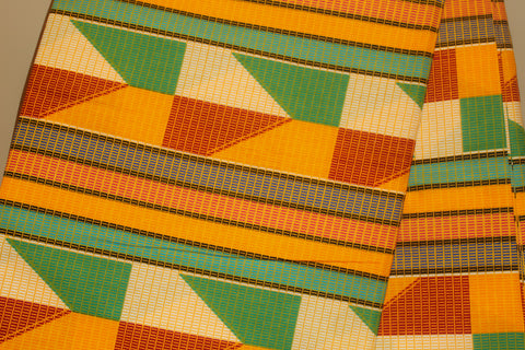 Gold & Green Geo Fabric